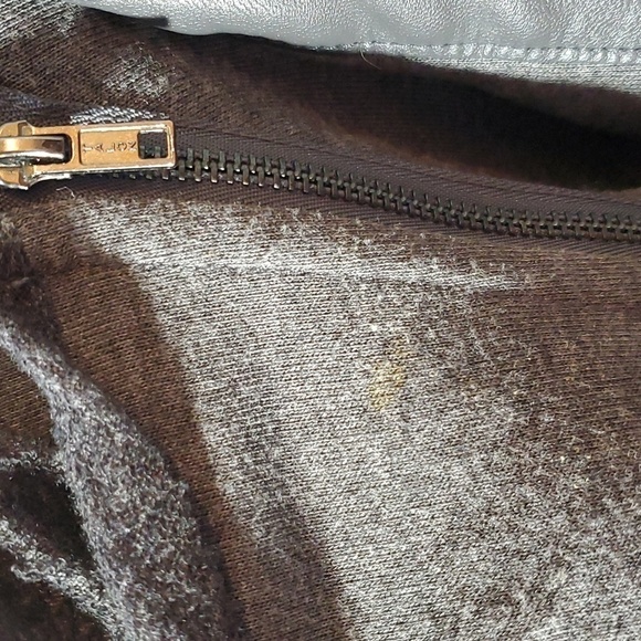 Blank Nyc- Gray/Black Faux leather Jacket Slant Zip Edgy Mod grunge Sz.Small - Picture 9 of 10